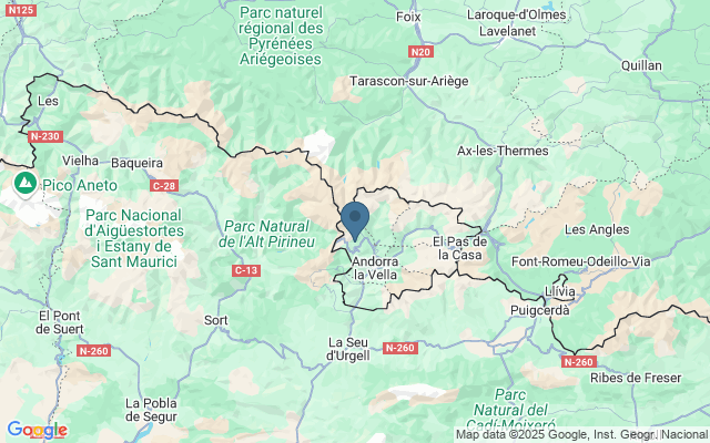Kaart met locatie Skigebied Pal-Arinsal